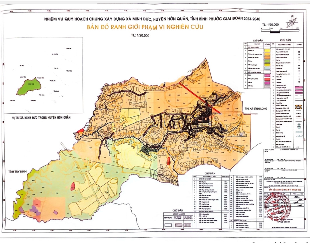 BẢN ĐỒ NHIỆM VỤ QUY HOẠCH CHUNG XÂY DỰNG XÃ MINH ĐỨC, HUYỆN HỚN QUẢN, TỈNH BÌNH PHƯỚC GIAI ĐOẠN 2023 - 2040